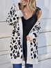 Pulls Blancs Cardigans Femmes Cardigan À Manches Longues Col En V Imprimé Léopard