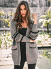 Pulls Boho Cardigans Cardigans manches longues gris bicolores