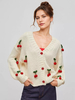 Pulls Cardigans Abricot Polyester Bicolore Manches Longues Col V