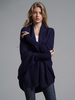 Pulls Cardigans Acrylique Marine Foncé Manches Longues