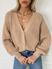 Pulls Cardigans Boutons Acryliques Kaki Manches Longues Cardigans Femme Col V