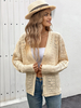 Pulls Cardigans Veste Abricot Boutons Acrylique Manches Longues Col En V