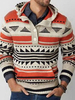 Pulls Homme Tricot À Capuche Géométrique Hiver Rouge