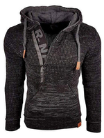 Pulls Homme Tricots Capuche Hiver Bleu Royal Gris