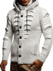 Pulls Hommes À Capuche Chic Bouton Hiver Écru Blanc