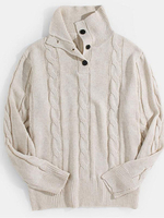 Pulls Hommes Col Haut Hiver Abricot Profond Simple Chic Vêtements