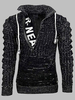 Pulls Hommes Col Rabattu Hiver Noir Blanc