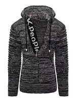 Pulls Hommes Tricots À Capuche Hiver Noir Blanc Gris Foncé