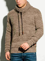 Pulls hommes Tricots Col haut Hiver Café Marron Noir