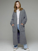 Pulls Longs Cardigans Gris Foncé Acrylique Poches Manches Longues