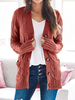 Pulls Marron Cardigans Femmes Col V Manches Longues Boutons Pull