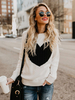 Pulls Pour Femme Beige Col Rond Manches Longues Chandail