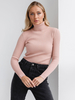 Pulls Pour Femme Kaki Col Montant Manches Longues Acrylique Chandail