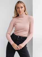 Pulls Pour Femme Kaki Col Montant Manches Longues Acrylique Chandail