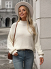 Pulls Pour Femmes Abricot Col Bijou Manches Longues Top En Polyester