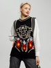 Pulls pour femmes pulls blancs en polyester sans manches à col bijou