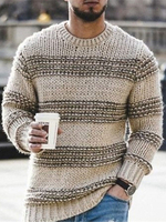 Pulls pour hommes Pulls pour hommes Tricots Jewel Neck Color Block Printemps Gris Gris