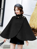 Punk Gothic Academic Lolita Poncho Poncho dhiver en polyester noir Cape Lolita Outwears
