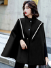 Punk Gothic Academic Lolita Poncho Poncho Noir Polyester Casual Hiver Lolita Poncho Cape Outwears