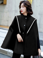 Punk Gothic Academic Lolita Poncho Poncho Noir Polyester Casual Hiver Lolita Poncho Cape Outwears
