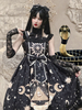 Punk Gothic Lolita JSK Robe Étoiles Imprimé Nœuds Noir Sans Manches Polyester Lolita Pull Jupes