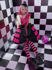 Punk gothique doux Lolita JSK robe rose chaud sans manches Polyester Harajuku Lolita pull jupes