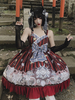Punk gothique Harajuku Sweet Lolita JSK robe rouge foncé sans manches Polyester arcs Lolita pull jupes