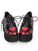 Punk Lolita Chaussures Chérie Deux Tone Lace Up Synthétique Noir Lolita Chaussures Déguisements Halloween
