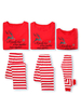 Pyjama de Famille Assorti Noël 2021 Enfants Rouge Rayé Imprimé Top et Pantalons Ensemble 2 pièces Pour Enfants Déguisements Halloween