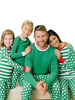 Pyjama de Famille Enfants Garçons Noël 2021 Ensemble 2 pièces Vert Imprimé Les Rayures et Les Poins Top et Pantalons Déguisements Noël