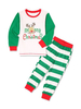 Pyjama de Famille Enfants Noël 2021 Ensemble 2 pièces Imprimé Rayures Vert Top et Pantalons Déguisements Noël