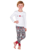 Pyjama de Famille Enfants Noël 2021 Ensemble 2 pièces Rouge Fleur Imprimé Top et Pantalons Déguisements Noël