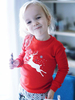 Pyjama de Famille Enfants Noël 2021 Ensemble 2 pièces Rouge Imprimé Cerfs et Les Motifs Top et Pantalons Déguisements Noël