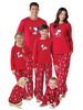 Pyjama de Famille Enfants Noël 2021 Ensemble 2 pièces Rouge Snoopy Imprimé Top et Pantalons Déguisements Noël