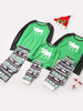 Pyjama de Famille Enfants Noël 2021 Ensemble 2 pièces Vert Imprimé Cerfs Top et Pantalons Déguisements Noël