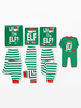 Pyjama de Famille Enfants Noël 2021 Ensemble 2 pièces Vert Imprimé Les Rayures Top et Pantalons Déguisements Noël