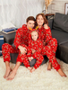 Pyjama de Famille Femmes Noël 2021 Enfants Rouge Imprimé Cerfs Combinaisons Déguisements Noël