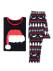 Pyjama de Famille Femmes Noël 2021 Ensemble 2 pièces Noir Renne Imprimé Top et Pantalons Déguisements Noël