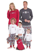 Pyjama de Famille Femmes Noël 2021 Ensemble 2 pièces Rouge Fleur Imprimé Top et Pantalons Déguisements Noël
