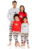 Pyjama de Famille Hommes Noël 2021 Ensemble 2 pièces Rouge Imprimé Cerfs et Les Motifs Top et Pantalons Déguisements Noël