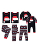 Pyjama de Famille Hommes Noël 2022 Ensemble 2 pièces Noir Renne Imprimé Top et Pantalons Déguisements Noël