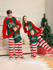 Pyjama de Noël assorti avec chapeau familial à rayures rouge et vert