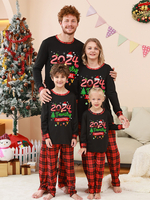 Pyjama de Noël assorti pour toute la famille Pantalon à motifs de Noël en polyester pour bébé