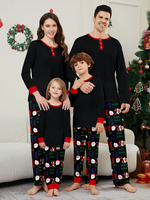 Pyjama de Noël assorti pour toute la famille pantalon et haut en polyester à motifs de Noël pour bébé et adulte
