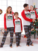 Pyjama de Noël blanc assorti pour toute la famille ensemble de 2 pièces pour adultes et enfants