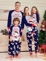 Pyjama de Noël en famille Bonhomme de neige Bleu Gris Rouge Pull moche