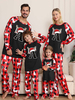 Pyjama de Noël en famille haut et pantalon à motifs de Noël en polyester pour couple de bébé