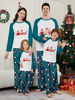 Pyjama de Noël en famille pour adultes et enfants pantalon à motifs de Noël bleu et blanc