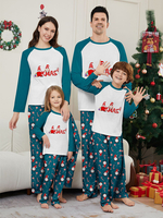 Pyjama de Noël en famille pour adultes et enfants pantalon à motifs de Noël bleu et blanc