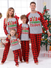 Pyjama de Noël en famille pour couple motif écossais lettres pantalon haut et pantalon pour adulte